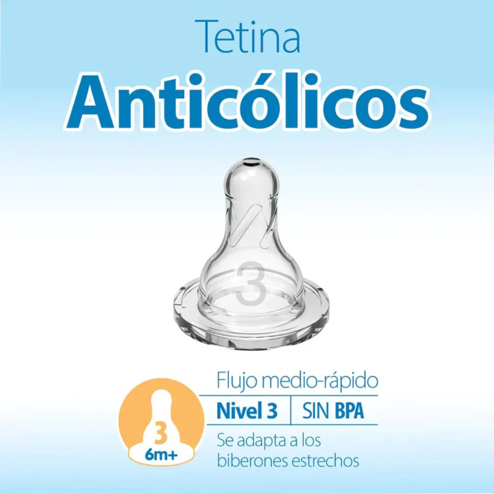 Dr.Browns Tetinas De Silicona Anticólicos Angosta 2 Pack Nivel 3 6m+ - Image 2