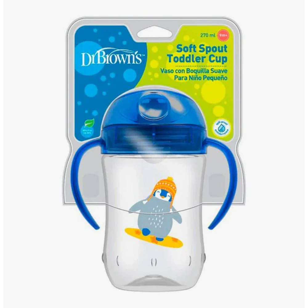 Dr.Browns Vaso De Transición Con Boquilla Suave Pingüino 270ml 9m+