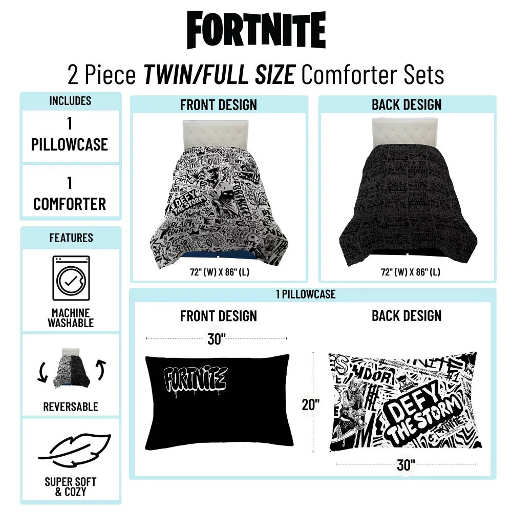Fortnite Edredon Reversible Tamño Individual Set 2 Pzas - Image 6