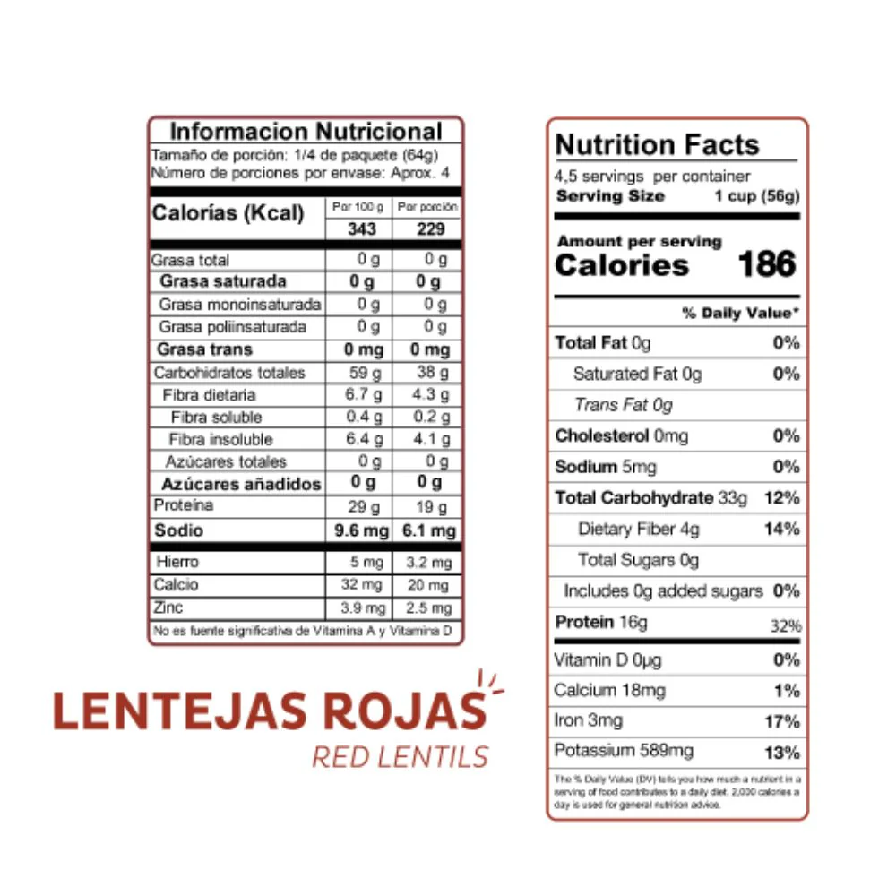 El Dorado Pasta De Lentejas Rojas Coditos 250 gr - Image 3