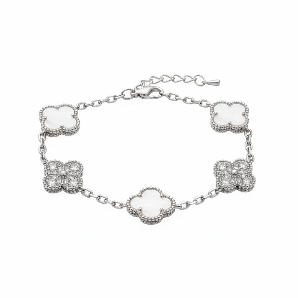 Element Of Love Pulsera De Trébol White & Silver - Image 2