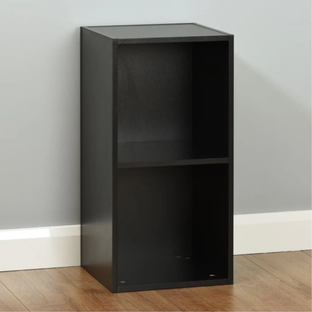 Estante 2 Niveles Cube Storage Bookshelf Black Oak 42 x 29 x 90 cm alto - Image 2