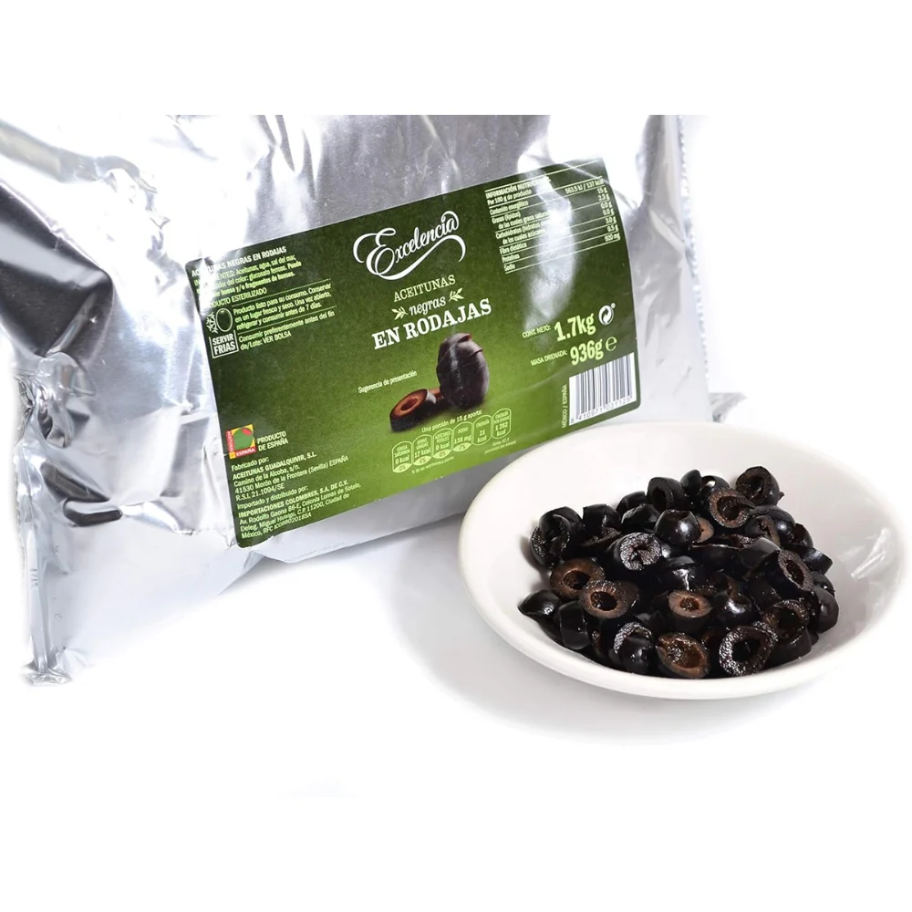 Excelencia Aceitunas Negras En Rodajas Pouch 1.7Kg - Image 2