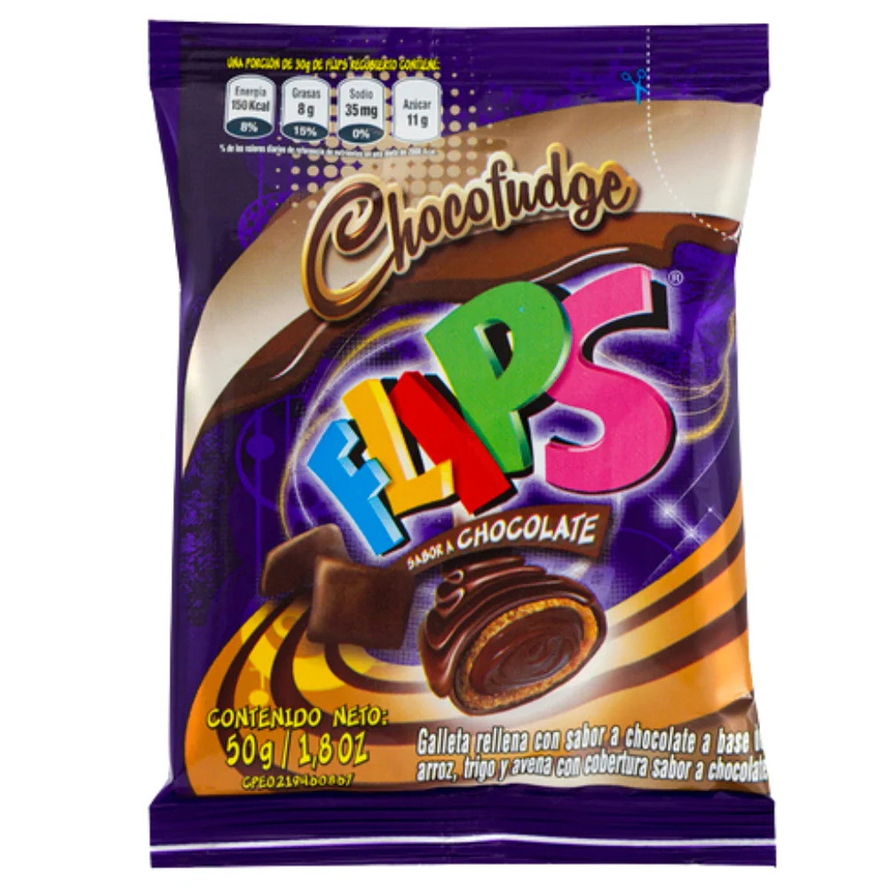 Flips Gallleta Chocolate Fudge 50gr x 7 und