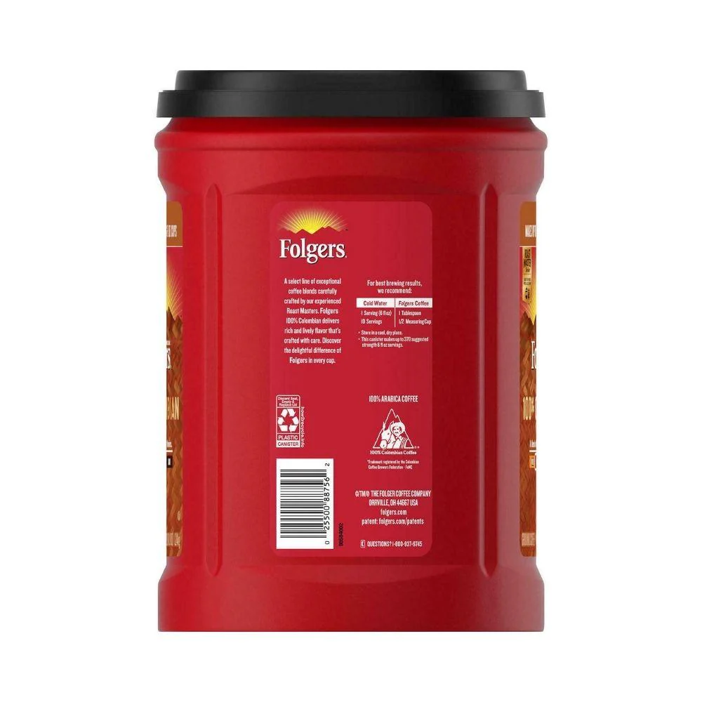 Cafe Molido Folgers Colombiano 100% Medium 1,14 Kg - Image 2