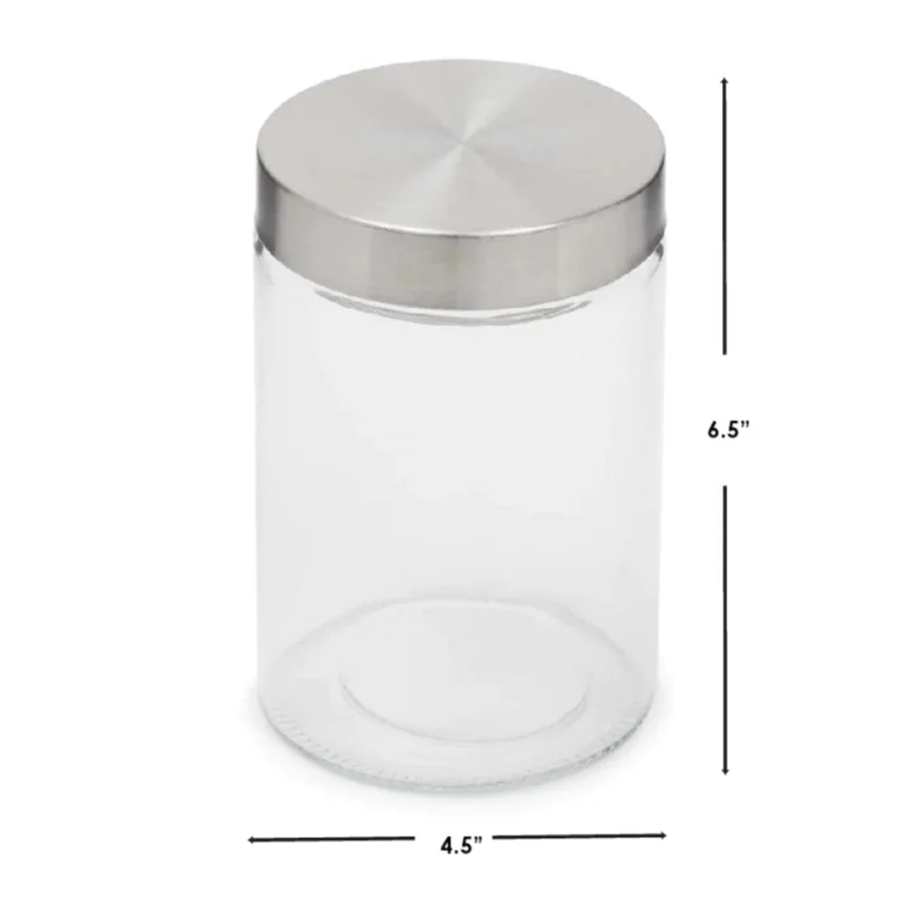 Frasco Redondo Mediano de Vidrio Home Basics - Image 3