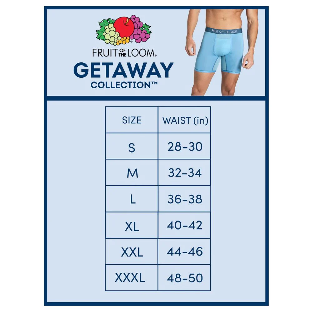 Fruit Of The Loom Boxers Trunks Getaway Colletion 3 Pack - Image 4