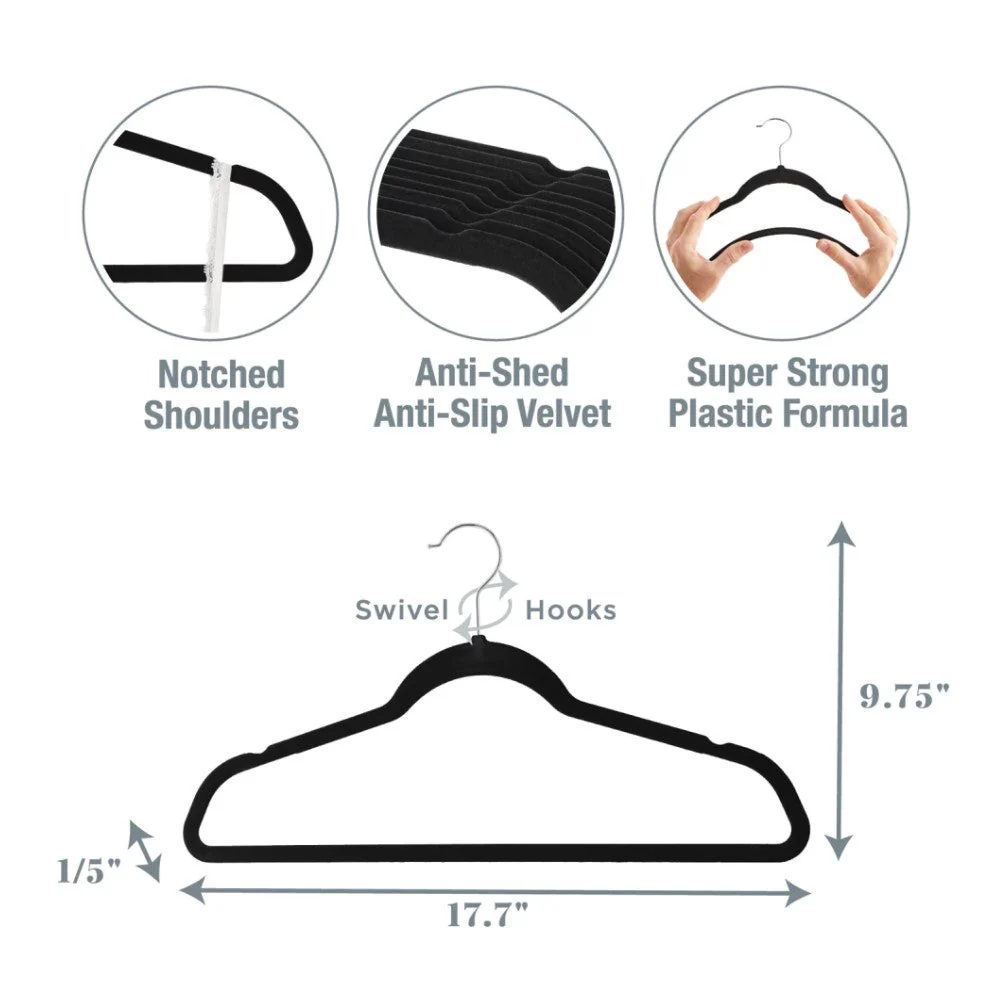 Ganchos de Ropa 50 Und de Gamuza Member's Mark Velvet Hangers - Image 3