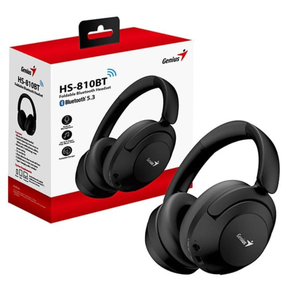 Genius Audífonos - Microfono Inalámbricos HS-810BT Negros