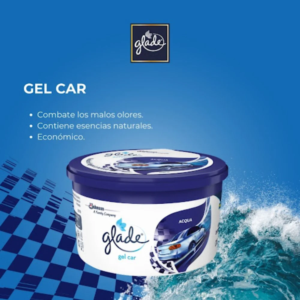 Glade Gel Car Acqua Ambientador De Carro 70gr - Image 2