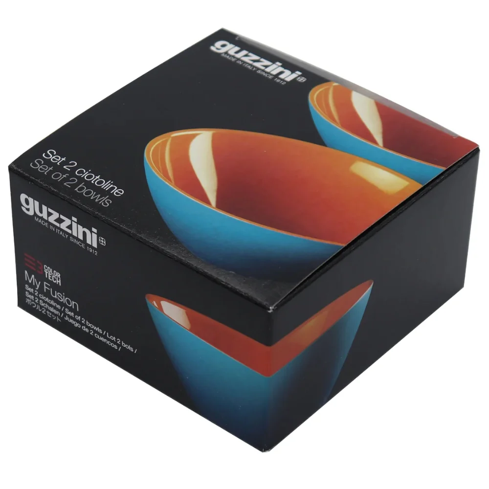 Guzzini My Fusion Set De 2 Bowls Azul/Naranja 12cm - Image 2