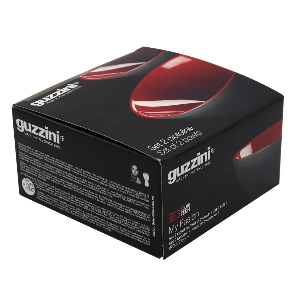 Guzzini My Fusion Set De 2 Bowls Negro/Rojo 12cm - Image 2