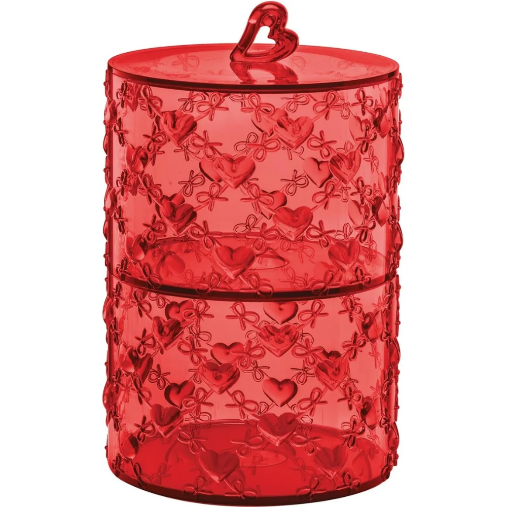 Guzzini Set De 2 Contenedores Apilables Love Rojo