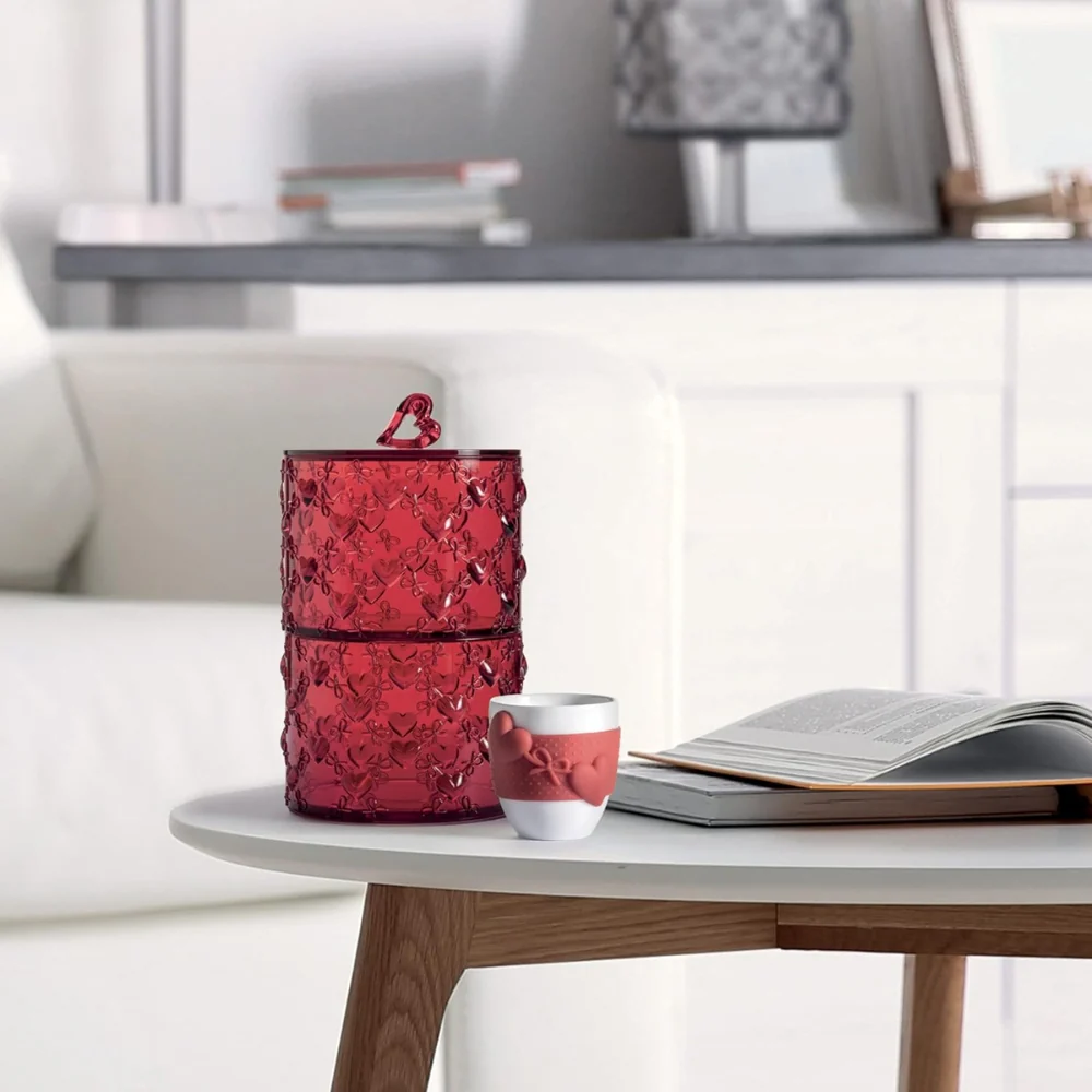 Guzzini Set De 2 Contenedores Apilables Love Rojo - Image 2