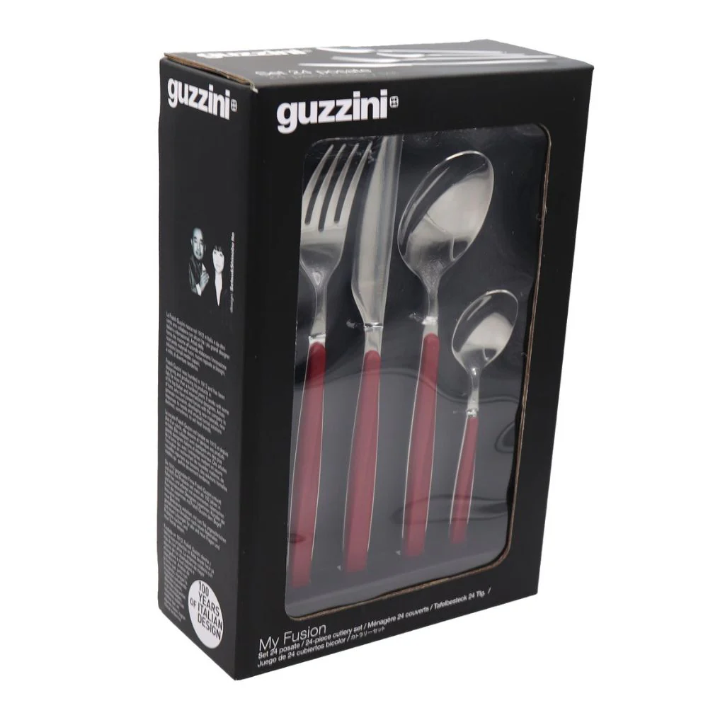 Guzzini Set De Cubiertos My Fusión 24 Pzas Color Red - Image 2
