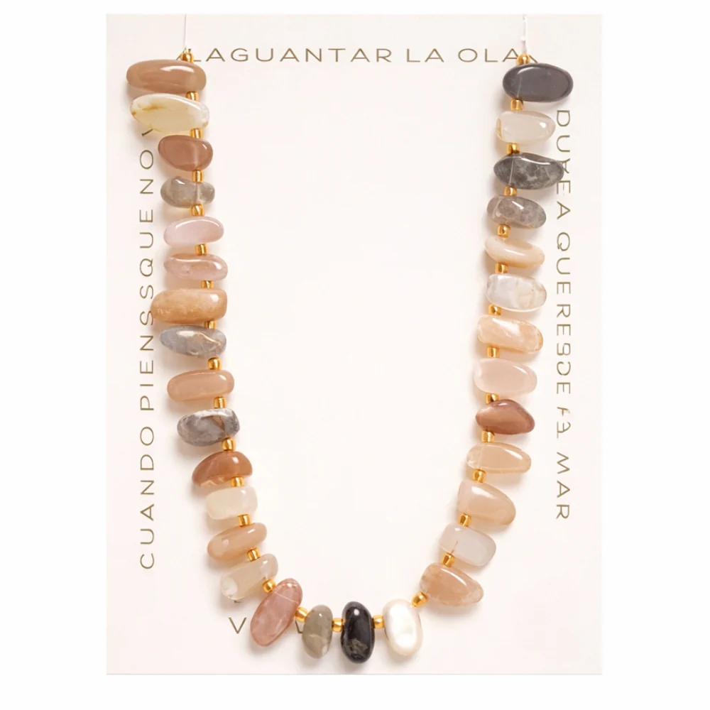 H&Co Collar Chispa Agata y Cuarzo Nude - Image 2