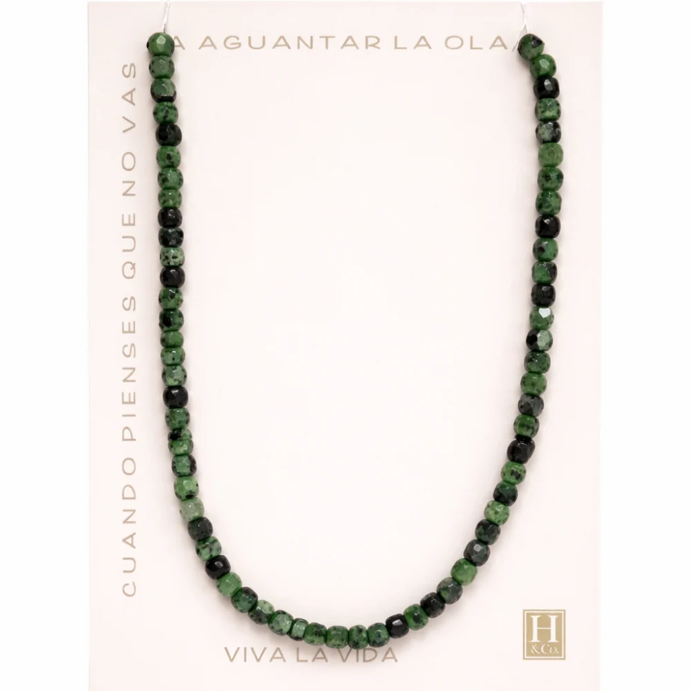 H&Co Collar Cubos de Agata y Cuarzo Green - Image 2