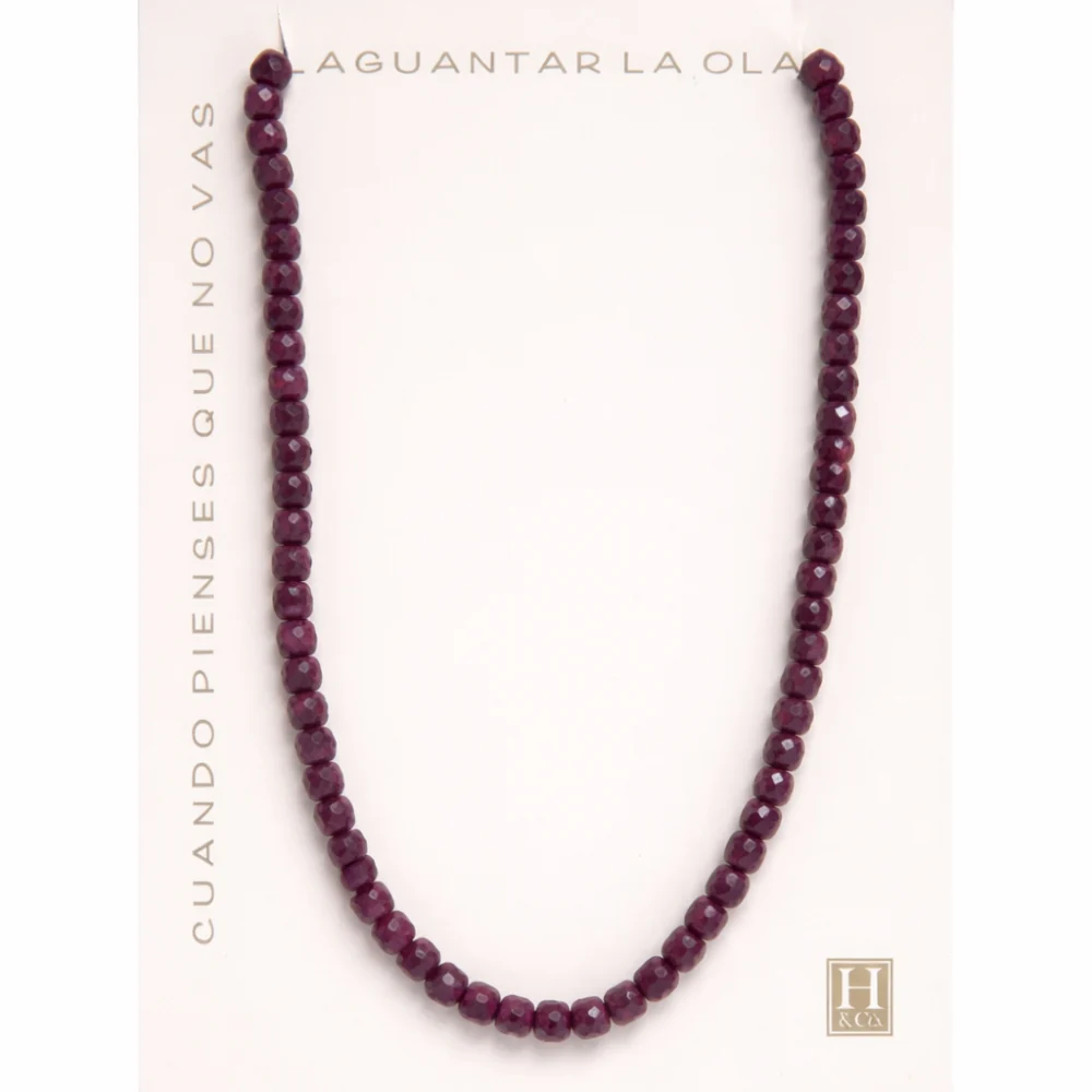 H&Co Collar Cubos de Agata y Cuarzo Magenta - Image 2