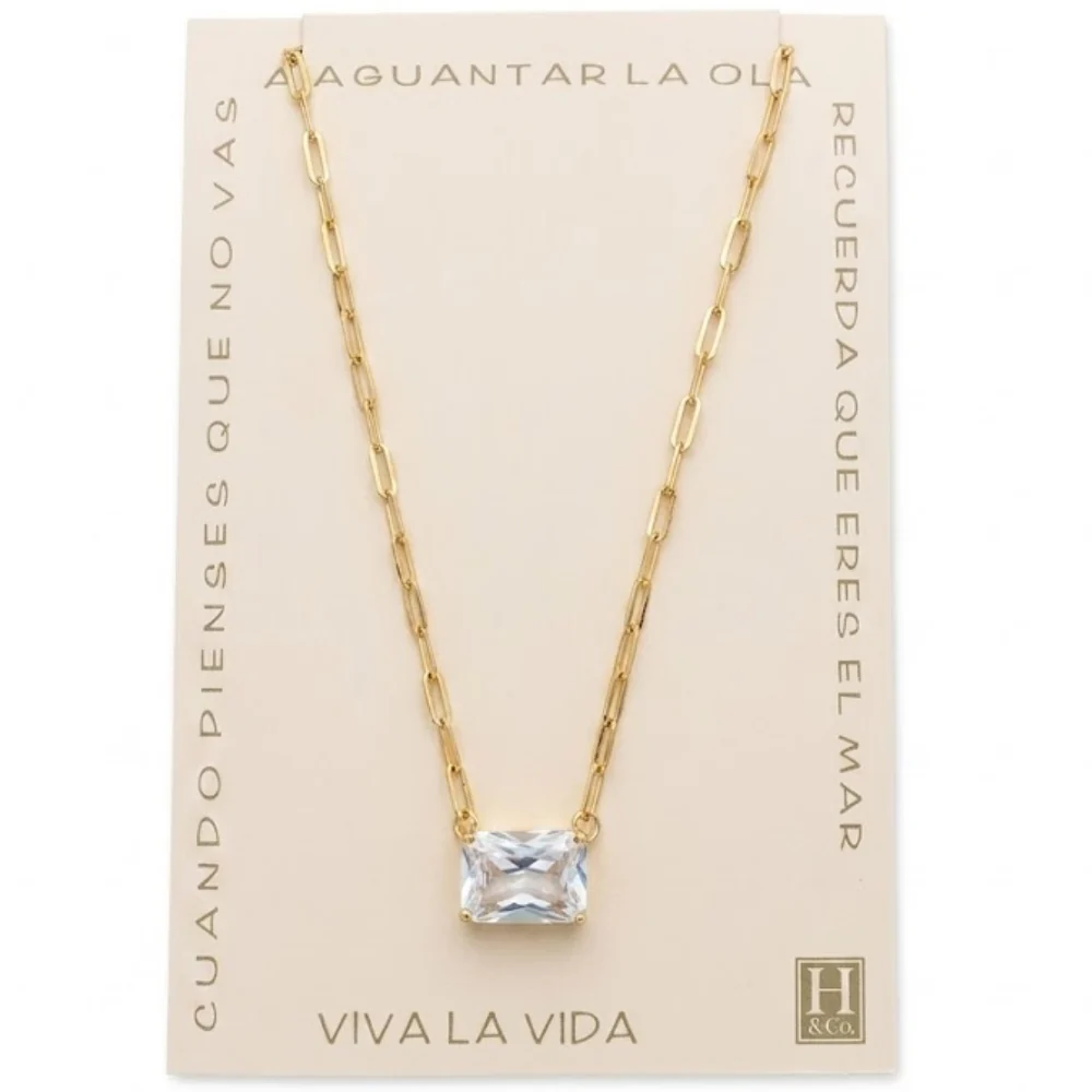 H&Co Collar de Cadena con Dije Brillante White - Image 2