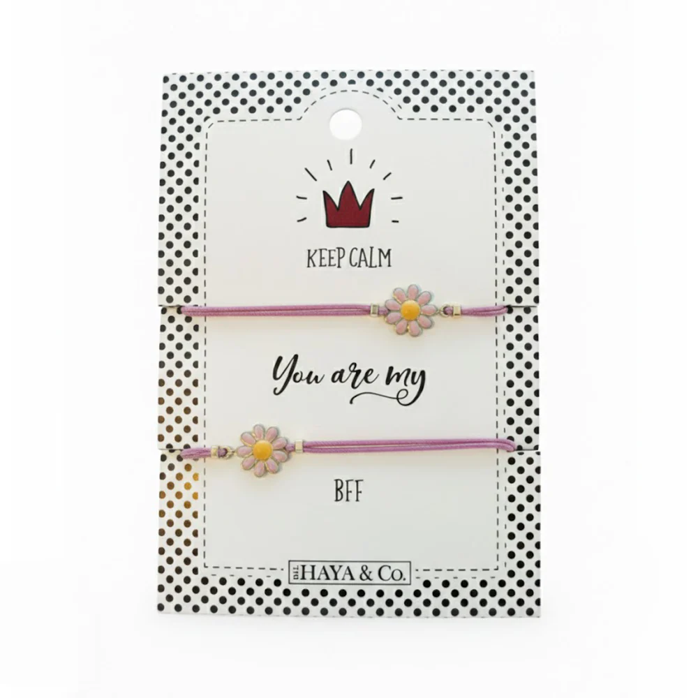 H&Co Duo De Pulseras Para Damas Con Dijes Flowers Light Purple - Image 2