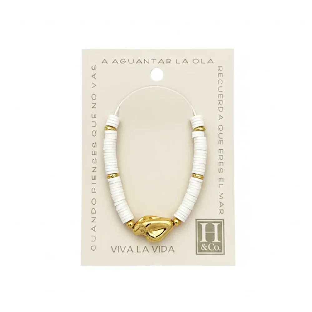 H&Co Pulsera Para Damas Con Pukas Color White - Image 2