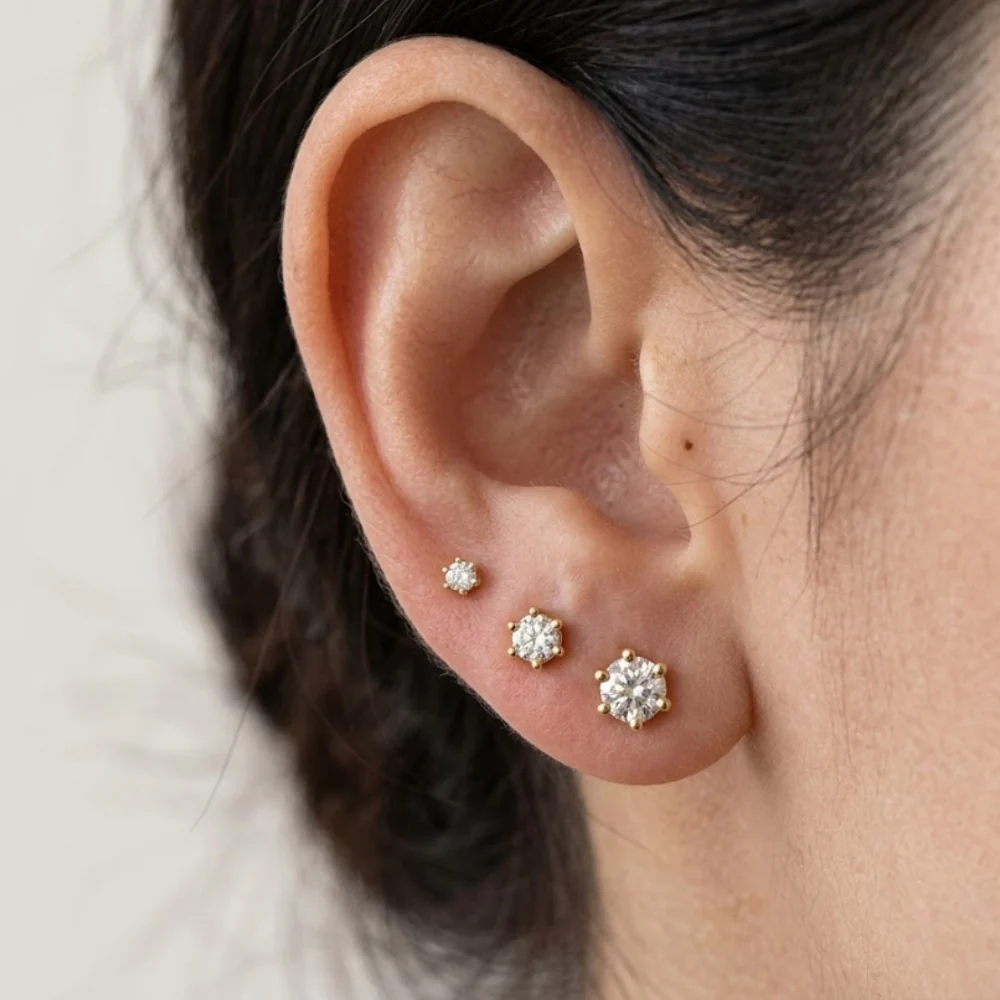 H&Co Trio de Zarcillos Diamante