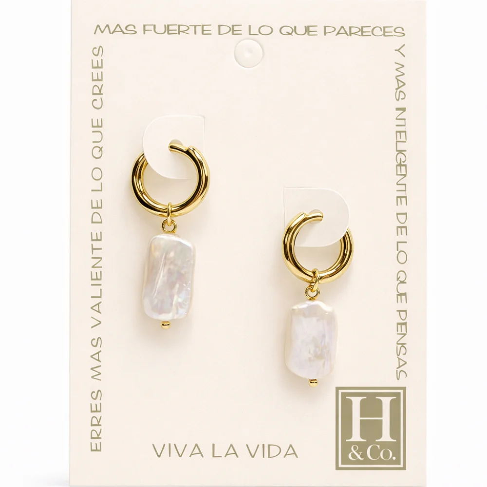 H&Co Zarcillo Para Damas Cayo de Perla Ovalado - Image 2