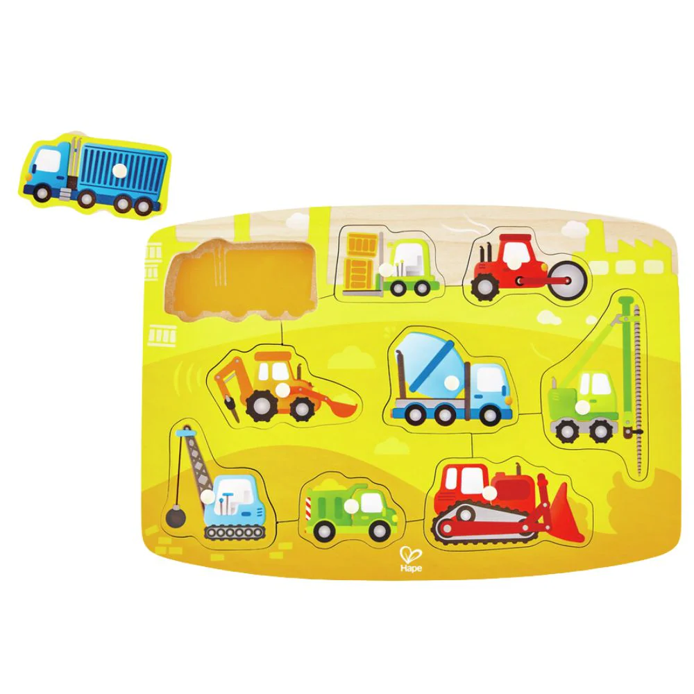 Hape Construction Peg Puzzle 10 Pieces 24m+ - Image 2