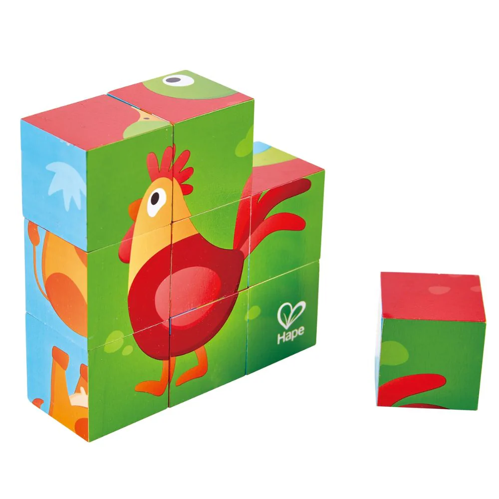 Hape Farm Animal Block Puzzle 9 piezas 2-4 años - Image 2