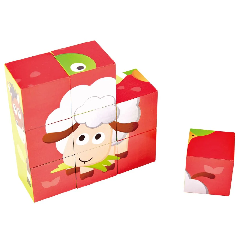 Hape Farm Animal Block Puzzle 9 piezas 2-4 años - Image 3