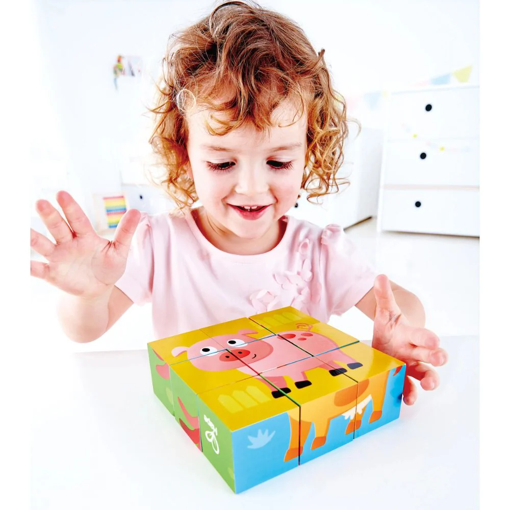 Hape Farm Animal Block Puzzle 9 piezas 2-4 años - Image 6