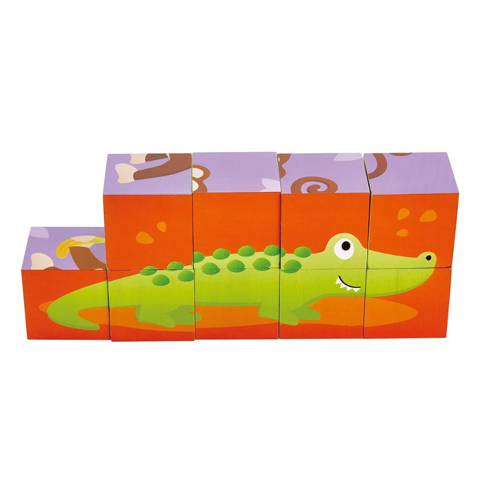 Hape Jungle Animal Block Puzzle 9 piezas 2-4 años - Image 3