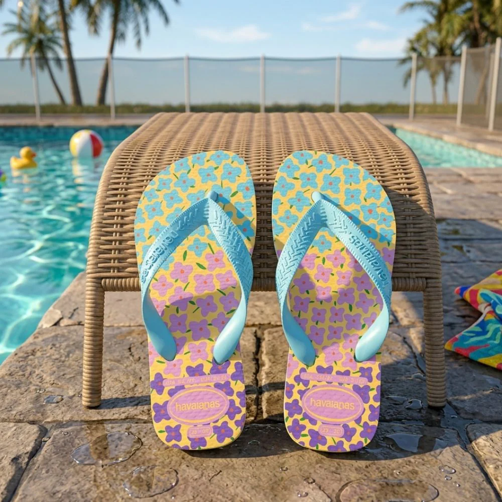 Havaianas Sandalias Para Niñas Flowers Blue-Yellow - Image 2