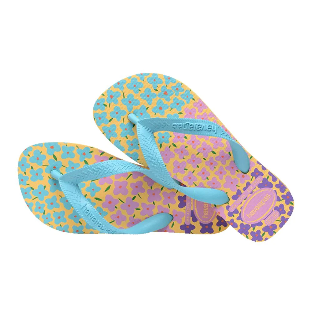 Havaianas Sandalias Para Niñas Flowers Blue-Yellow - Image 3