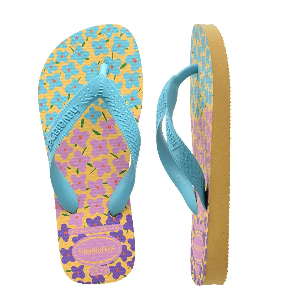 Havaianas Sandalias Para Niñas Flowers Blue-Yellow - Image 4