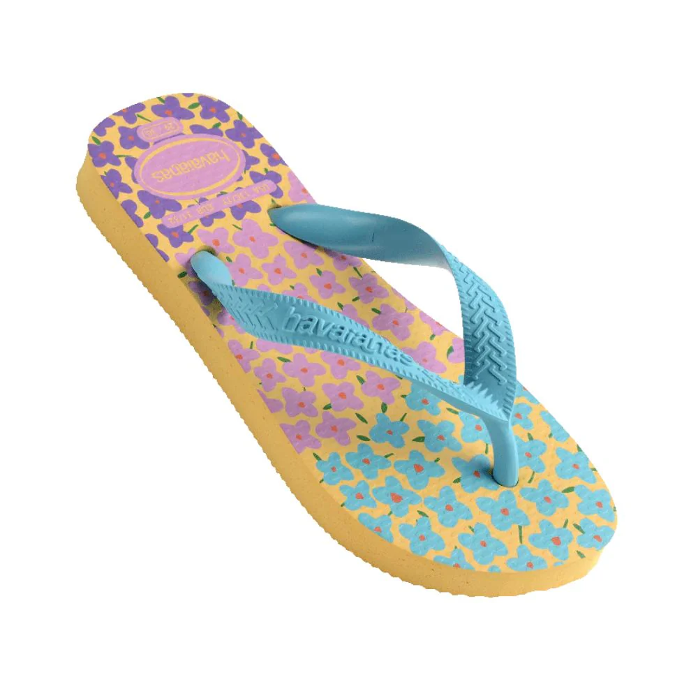 Havaianas Sandalias Para Niñas Flowers Blue-Yellow - Image 5