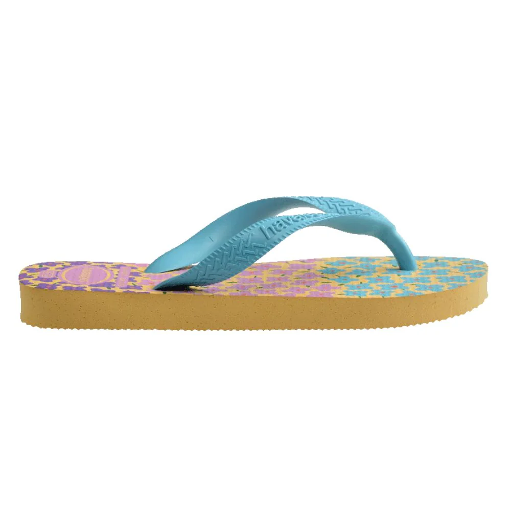 Havaianas Sandalias Para Niñas Flowers Blue-Yellow - Image 6