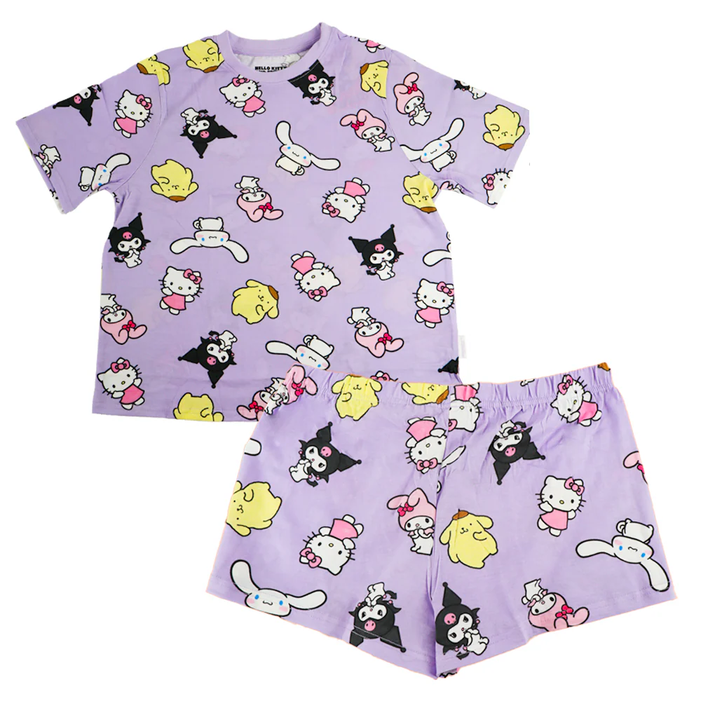Hello Kitty and Friends Tee & Short Pijama Set Lila - Image 2