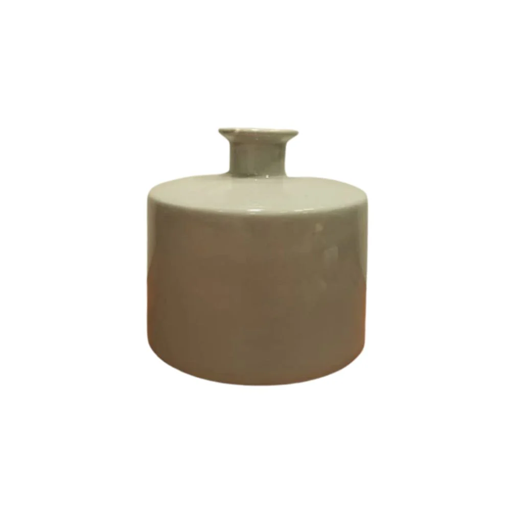 Jarrón de Cerámica Gris Unicolor - Image 2