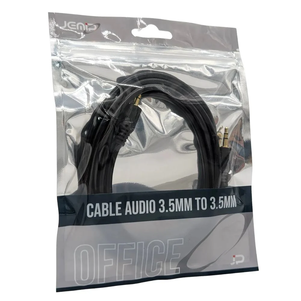 Jemip Cable De Audio 3.5MM Macho A 3.5MM Macho Color Negro 1.5MT - Image 3