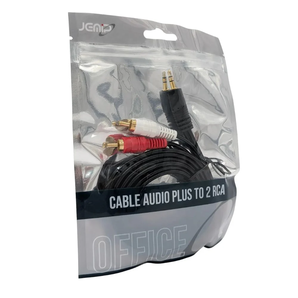 Jemip Cable De Audio 3.5MM Plus A 2 RCA Macho Color Negro 1.5MT - Image 3