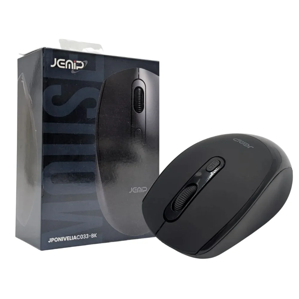 Jemip Mouse Inalámbrico Nivelia Office 4 Botones Color Negro