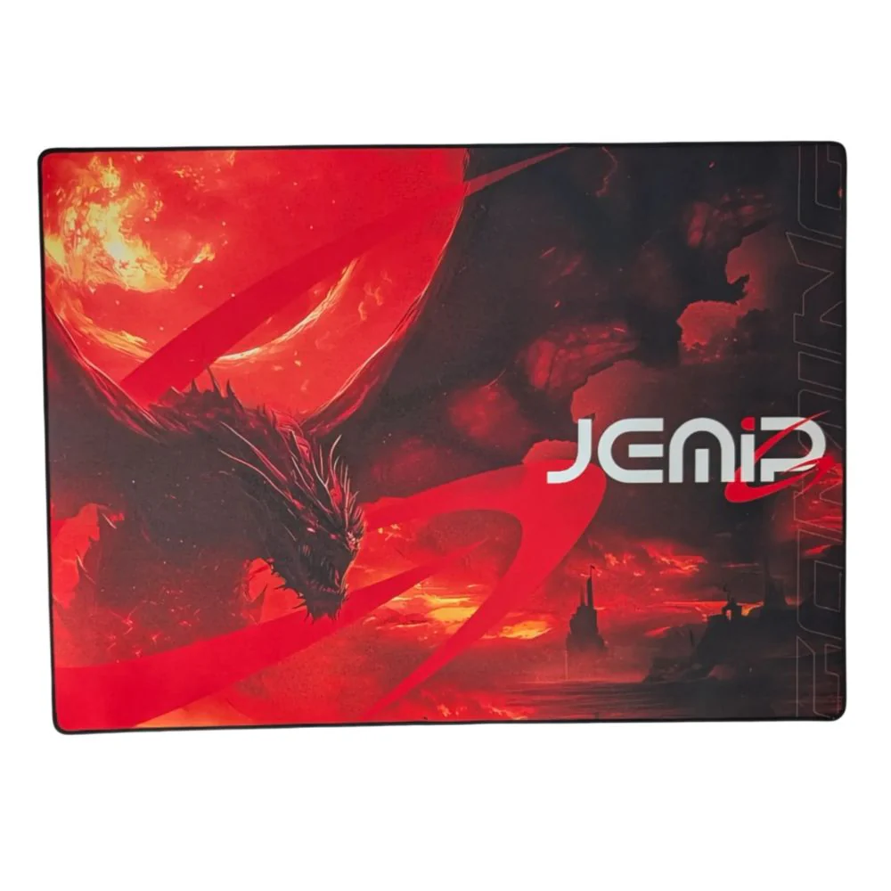 Jemip Mouse Pad Gaming Dragon Fire 80x60cm Color Rojo