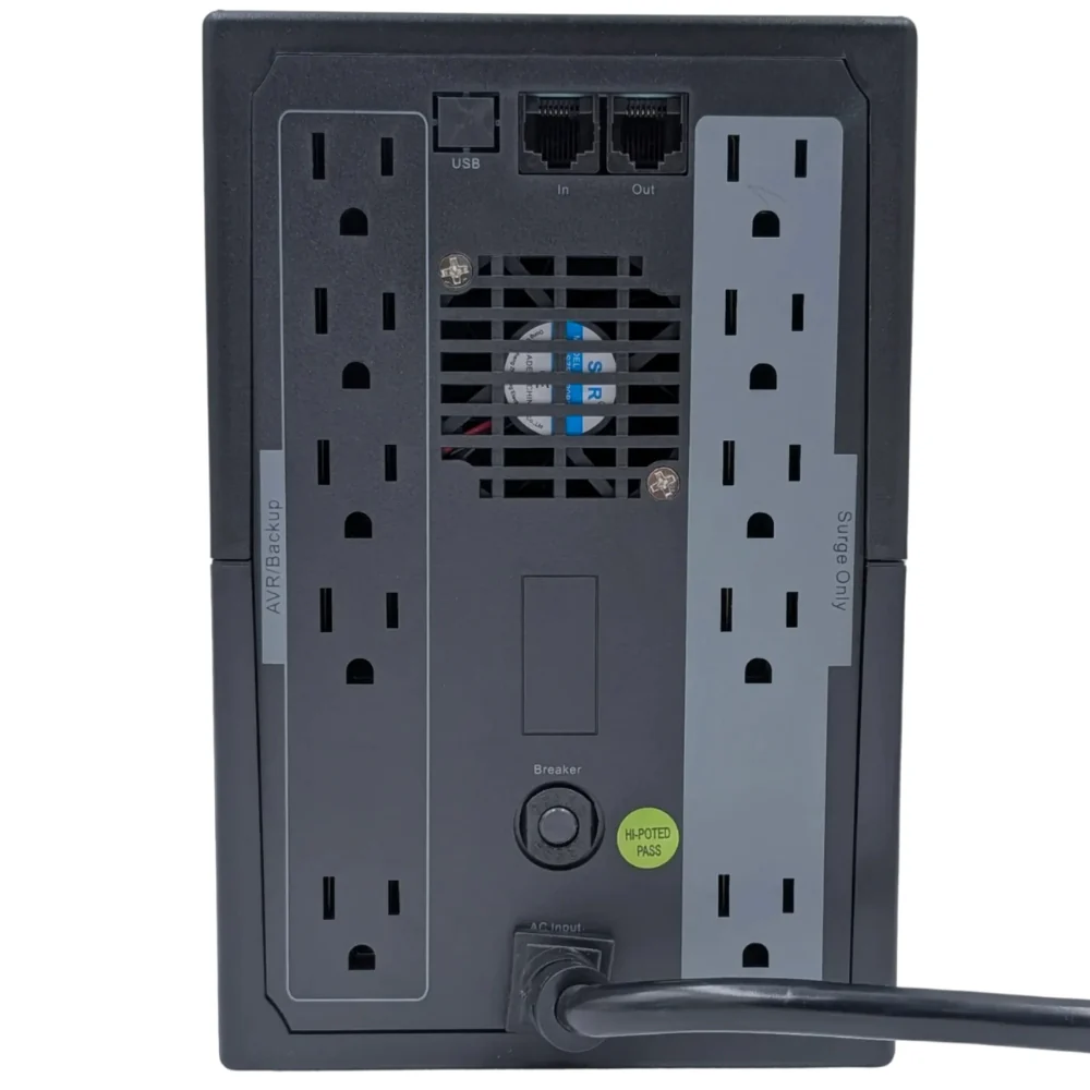 Jemip UPS Volt Guard Pro 1200W 10 Tomas Color Negro - Image 2
