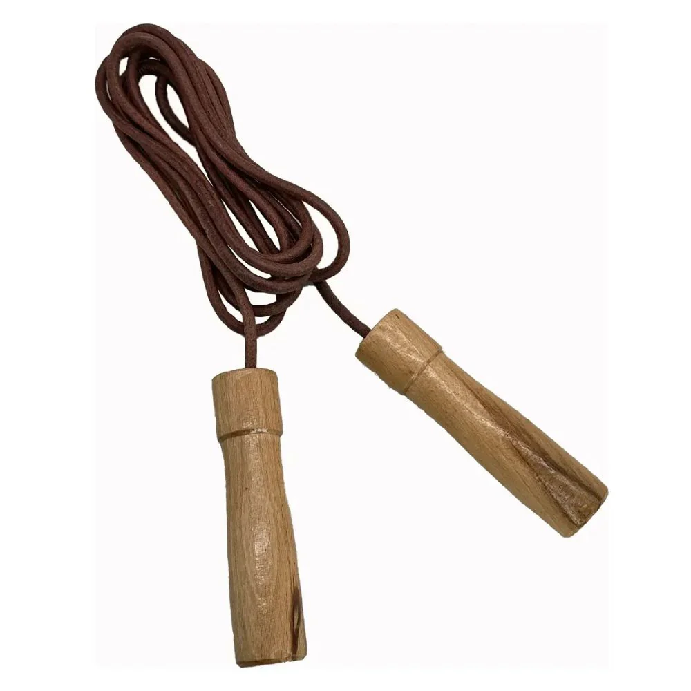 Kimbow Cuerda Para Saltar De Cuero Con Mango De Madera - Image 2
