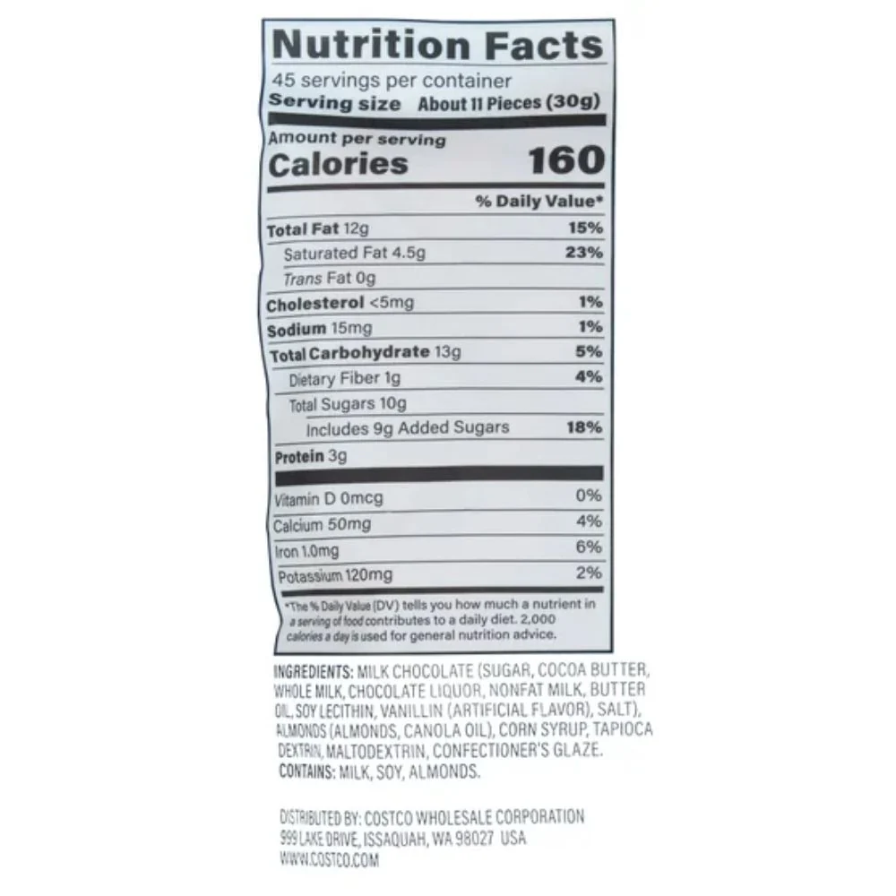 Kirkland Milk Chocolate Almonds 1.36Kg - Image 4
