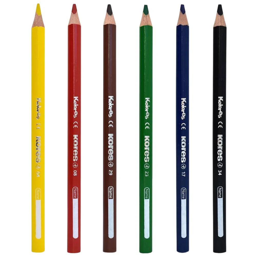 Kores Lapices De Colores Jumbo Triangulares 6 Und + 1 Sacapuntas - Image 2