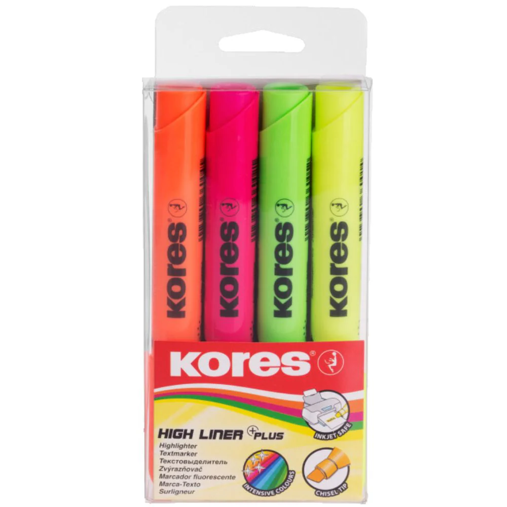Kores Resaltador Plus Biselado Redondo Set 4 Und - Image 2