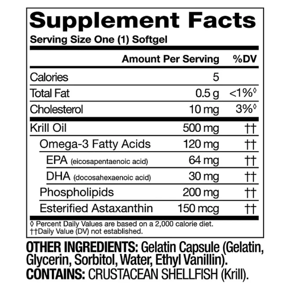 Krill Oil Omega-3 Member’s Mark 160 capsulas 500mg - Image 2