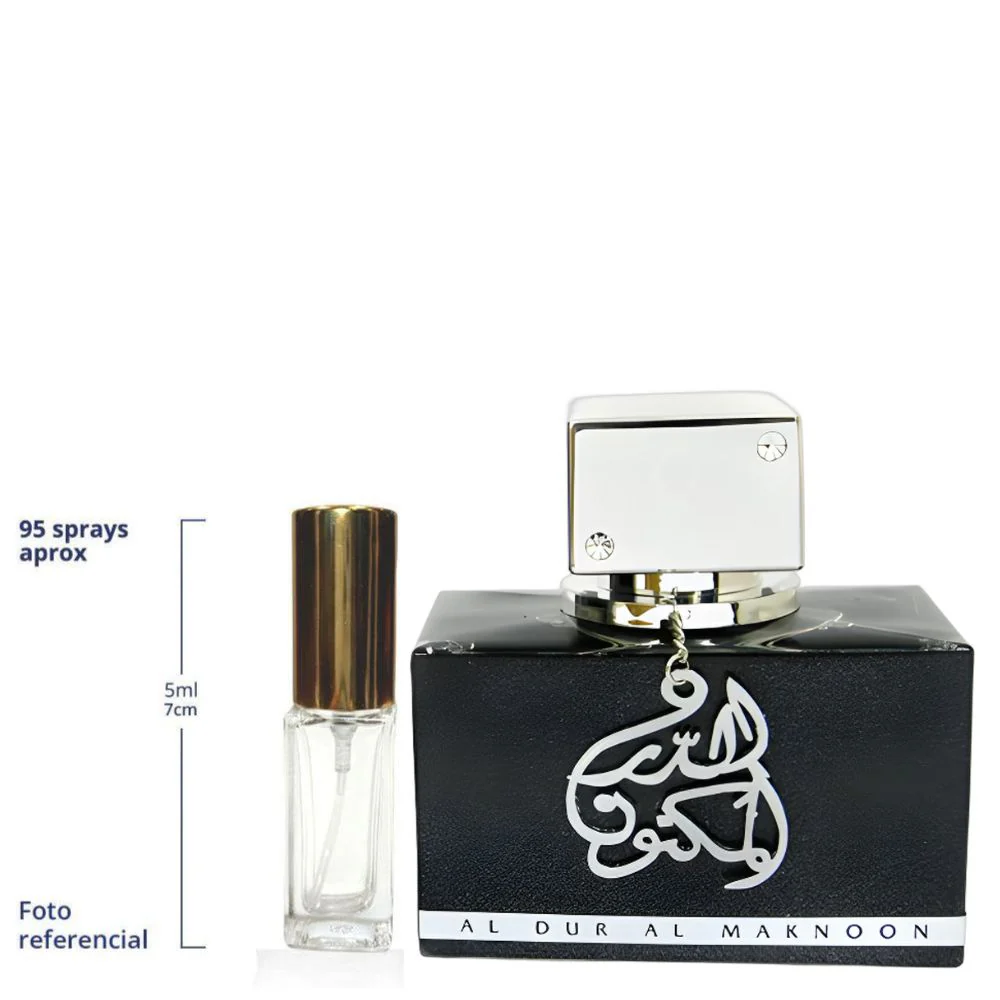Lattafa Al Dur Maknoon Silver Decant Travel Size Eau De Parfum For Men